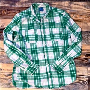 Harry Potter Slytherin plaid flannel button down shirt size small